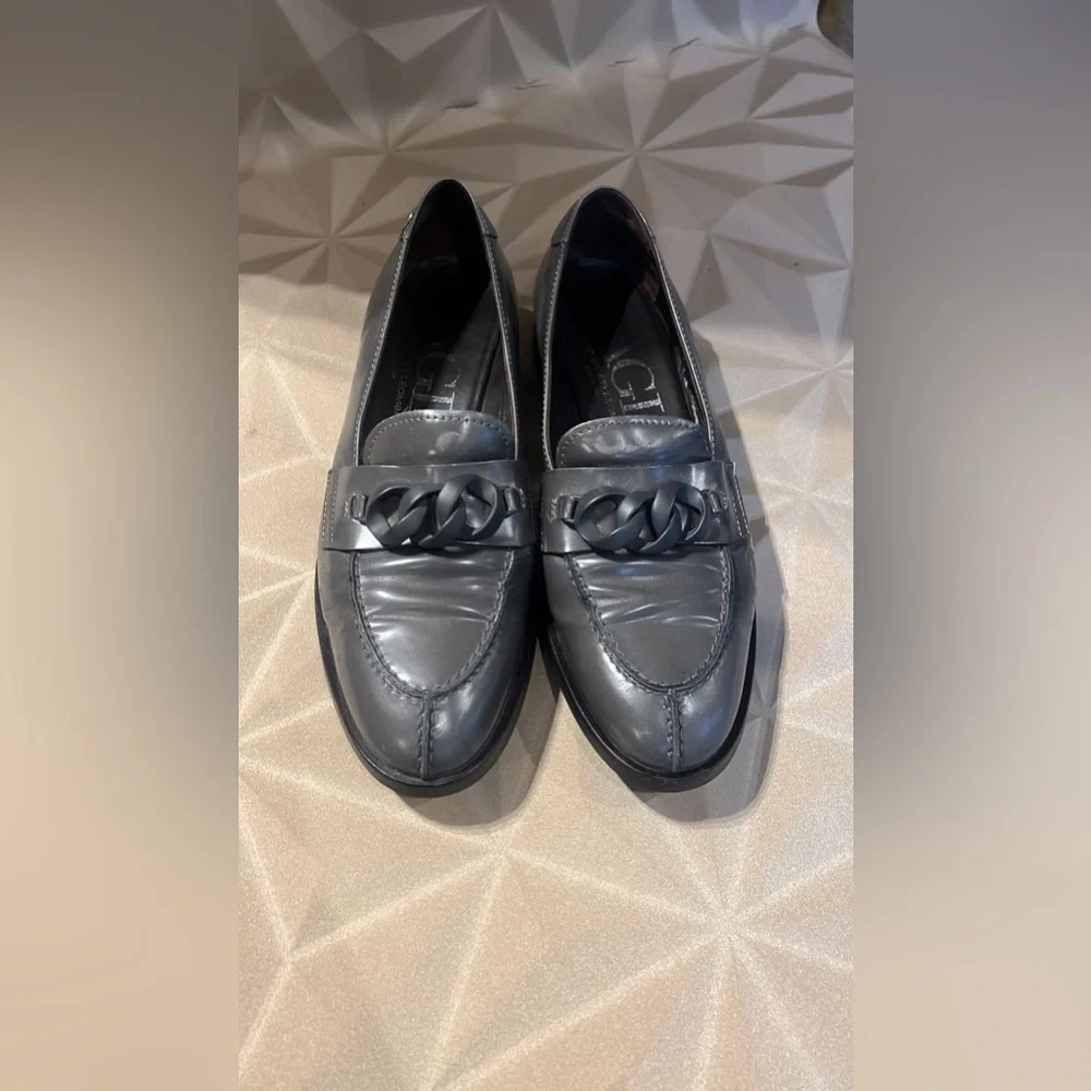 AGL Gray Leather Loafers size EU40
